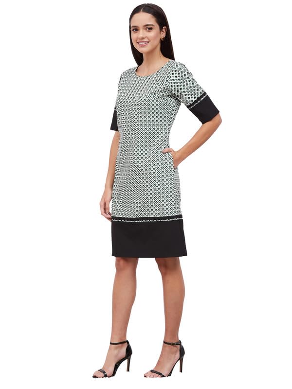 Salt attire Casablanca-Green Multi-Color Shift Dress Print Placement M
