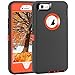 iPhone 6 Plus/6S Plus Case, Maxcury Heavy Duty Shockproof Series Case for iPhone 6 Plus /6S Plus (5.5") with Built-in Screen Protector Compatible with All US Carriers (Charcoal/Orange)