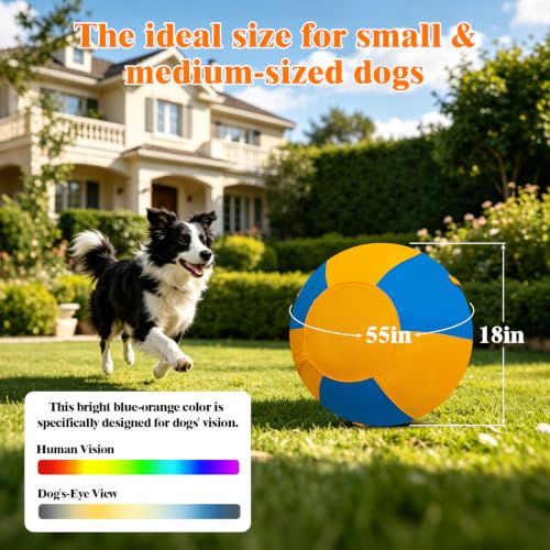 Image of 18 Inch Dog Herding Ball Replacement Cover (Cover Only) | 1000D Tear-Resistant Oxford, Hidden Zipper. Revitalizes 18 inch Agility Balls For Corgis, Frenchies & Small Breeds