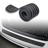Car Rear Bumper Protector, Anti-Scratch Abrasion Rubber Trunk Door Entry Sill Guard, Universal Black Rubber Protective Pad, Car Accessories for Most Cars and SUV (Black/35.4'x2.7')