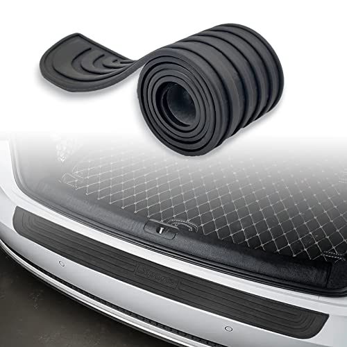 Car Rear Bumper Protector, Anti-Scratch Abrasion Rubber Trunk Door Entry Sill Guard, Universal Black Rubber Protective Pad, Car Accessories for Most Cars and SUV (Black/35.4