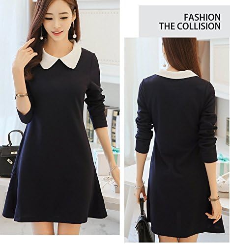 Amazon Co Jp ロンショップ R O N Shop 紺 ネイビー 襟 付き ワンピース ラウンドカラー ｓ 服 ファッション小物