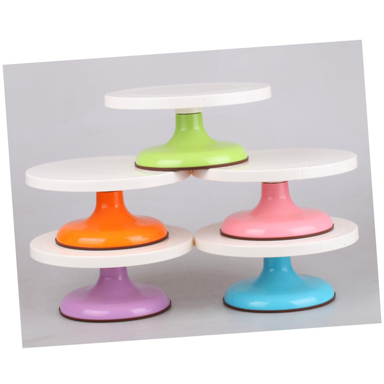 Mesa Giratoria Rosa para Tartas De Repostería Base Redonda con para Decorar Pasteles Soporte Manual para Montaje Exhibidor y Herramienta De Pastelería
