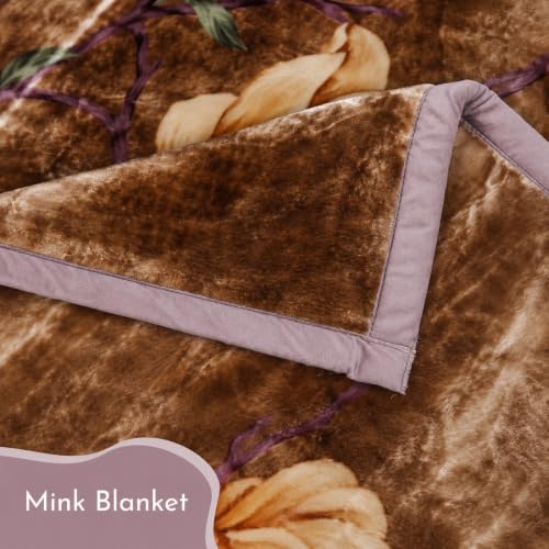 Image of Signature Special Limited Edition Super Soft Double Layered Blanket - 1100 GSM Winter Luxury - Reversible, Ultra Warm & Plush - King & Single Bed (Golden Magnolia, Double)