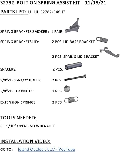 Miniatura 4 de LavaLock Sin taladro, cierre suave, bisagra y sistema de cierre de tapa para Oklahoma Joe's Highland (combo - bisagra y pestillo)