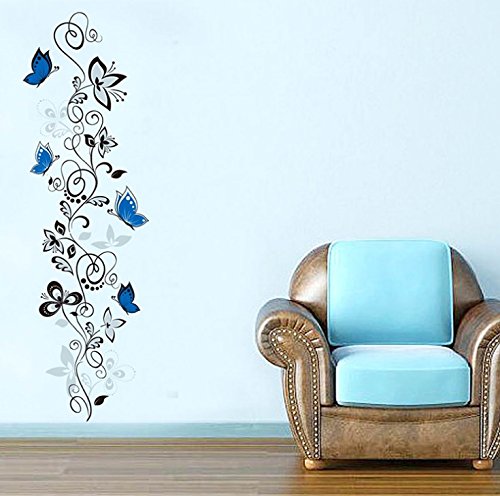Buy SYGA PVC Vinyl Wall Stickers for Living Room Self Adhesive Stickers, Beautiful Blue ...