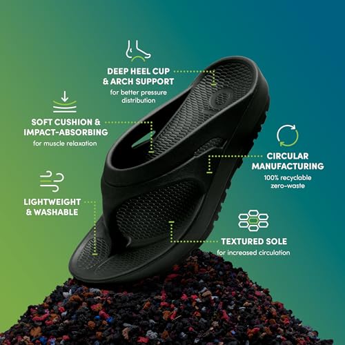 Image of Oka Unisex Sustainable Lightweight USA Made Recovery Flip Flops (Pulse It Out Purple, Size M12)