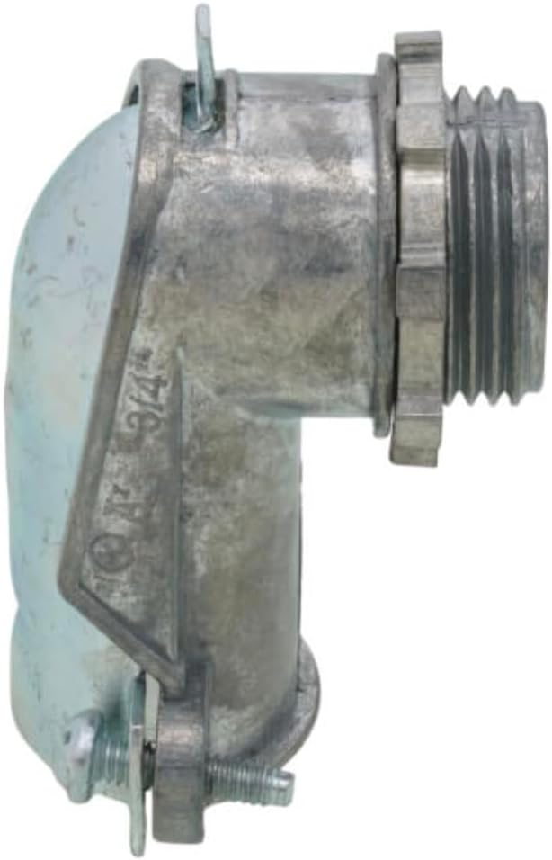 Electrical MC/Flex Cable Connector 90 Degree 2 Screw 90 Degree Connector for MC Cable, AC, BX, Flex Conduit, etc. Secures Cable and Wires to box 90 Degree when Cable Bend is not possible (1, 1-1/4")