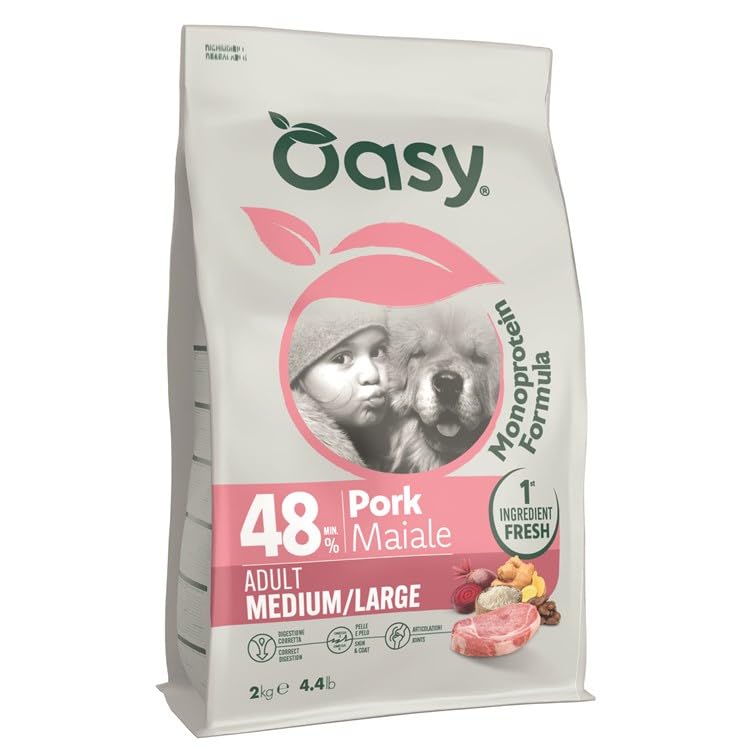 Oasy Crocchette Cane Sacco da 10kg (adulto maiale)