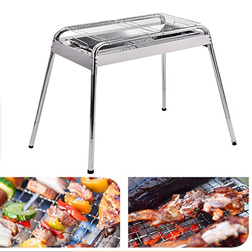 Holzkohlegrill, Tragbarer Klappgrill Standgrilll aus Edelstahl BBQ Grill Tischgrill Tisch Outdoor Rauch BBQ für Picknick Festivals Camping und