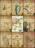 Vintage Printed French Reproduction Post Cards Collage Sheet #104 Scrapbooking, Decoupage, Labels
