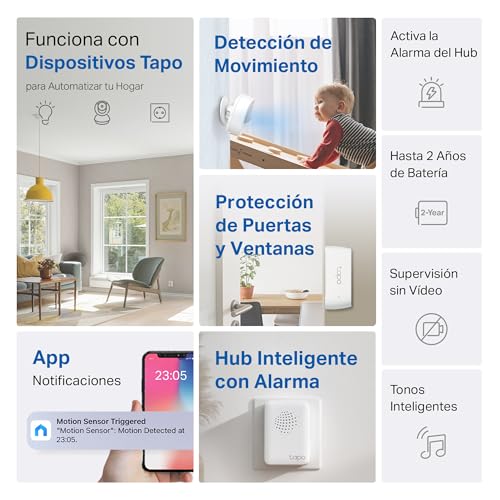 Tapo T30 Kit – Sistema de Alarma antirrobo para el hogar con 1 Sensor de Movimiento y 2 sensores de Ventana, Compatible con Dispositivos Inteligentes y alertas instantáneas en la App - imagen 2