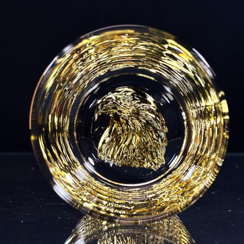 Image of Melbify Gold Eagle Whiskey Glass Gift Set | 6 pcs Set | 300 ml | Premium Packing | Gift Box | Gold-Bottomed | Imported | Luxurious | Ideal for Wedding Gifts, Anniversary, VIP and Corporate Gifts