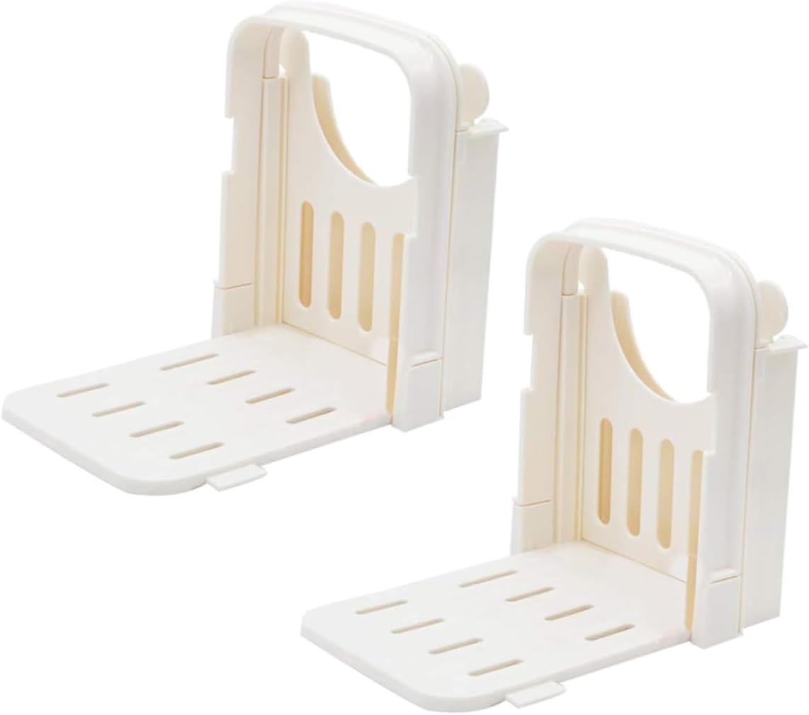 2pcs Foldable Plastic Toast Slicer Easy-storage Bread Cutter for Homemade Loaves Material for Sandwiches and Bagels Pack