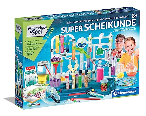 Clementoni - 56172 - Wissenschaft & Spiel - Super Chemie - Niederländische Sprache, Wissenschaftliche Experimente, Lernspiele 8-12 Jahre, Made in Italy