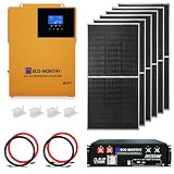 ECO-WORTHY 4.68KWH Complete Solar Panel Kit 1200W 48V with Lithium Battery and Inverter for Home: 6pcs 195W N-Type Bifacial Solar Panels + 1pc 48V 100Ah Li-Battery + 1pc 3500W Solar Inverter