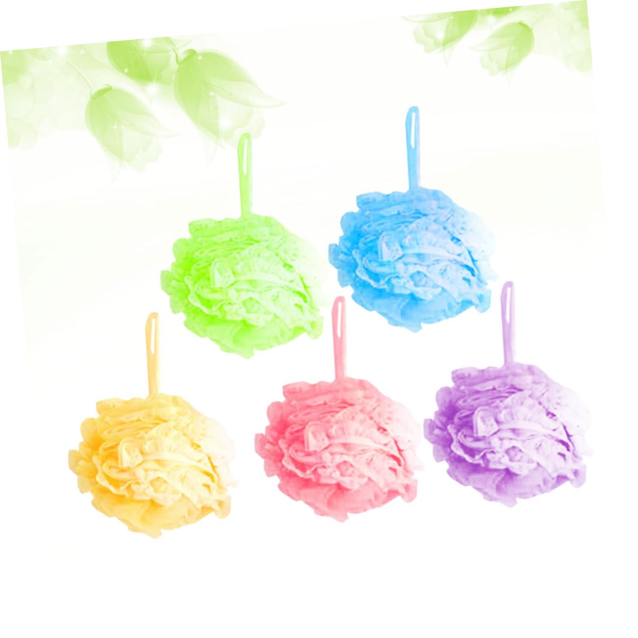 DOITOOL 5piezas Esponjas De De Exfoliante Encaje Balones y Acolchadas Para Cuidado Mezclados