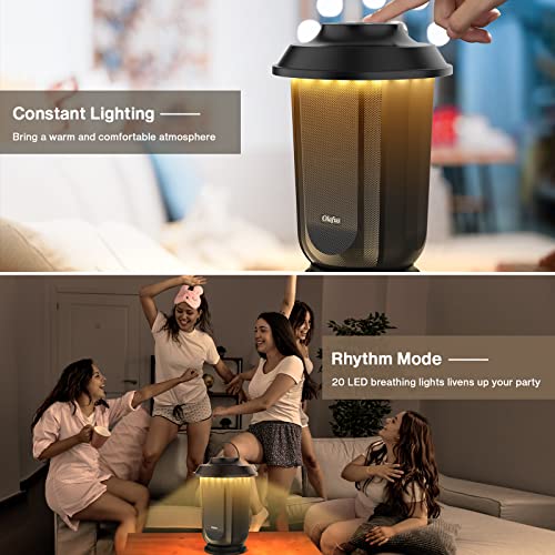 Olafus Outdoor Bluetooth Speakers 2 Packs, 40W True Wireless Stereo Patio Speaker Dual Pairing Lantern Speaker, 20 Warm White Led, Rich Bass For Garden Yard Camping #TOP4