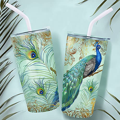 NymphFable 20oz Pavo real Taza Termo Cafe Para Llevar Taza Termica Acero Inoxidable Taza Personalizada - Imagen 4
