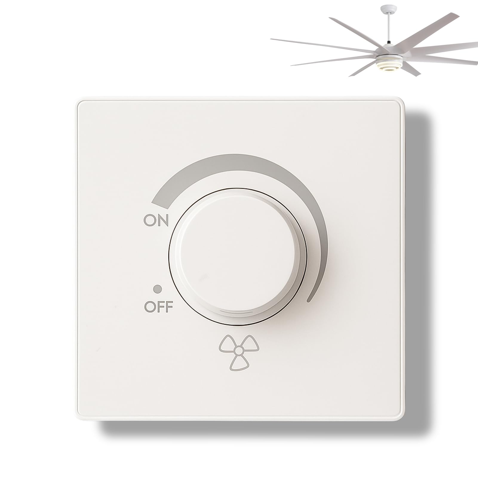 Controlador de velocidad continuo para ventilador de techo, Interruptor de ajuste de ventilador de techo Tipo 86 220V 10A, Blanco