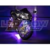 LEDGlow 12pc Advanced Purple LED Motorcycle Accent Neon Underglow Lighting Kit - 4 Patterns - 4 Brightness Levels - 6 Flexible Light Strips - Includes Waterproof Control Box & 2 Wireless Remotes