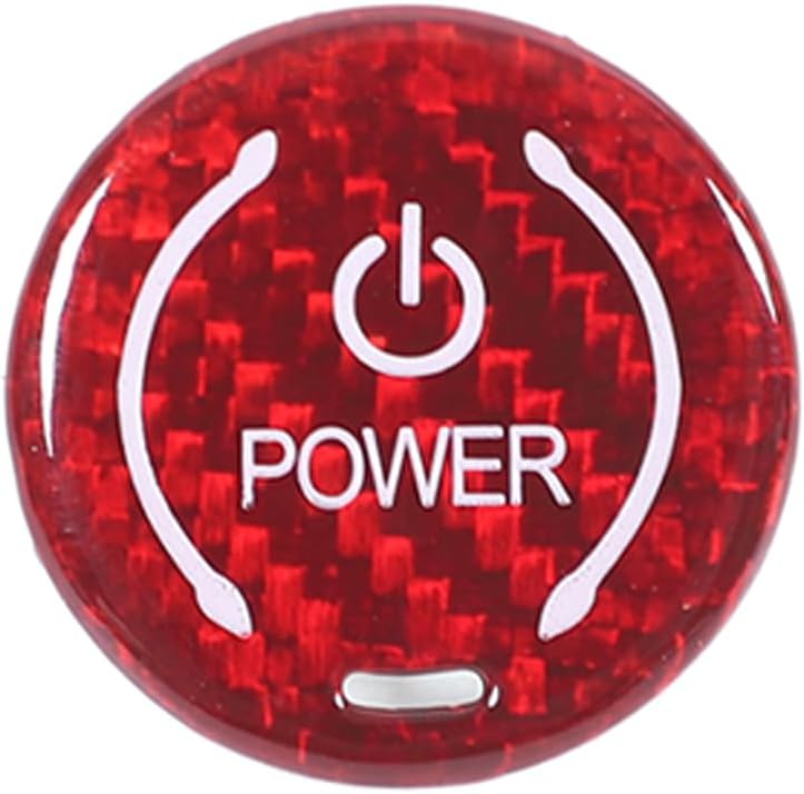 for Hummer EV Accessories Push Start Button Cover,Dry Carbon Fiber Car Engine Start Stop Button Cover Protector,Vehicle Motors Ignition Switch Knob Decal for Hummer EV SUV Pickup 2022-2024 2025 (Red)