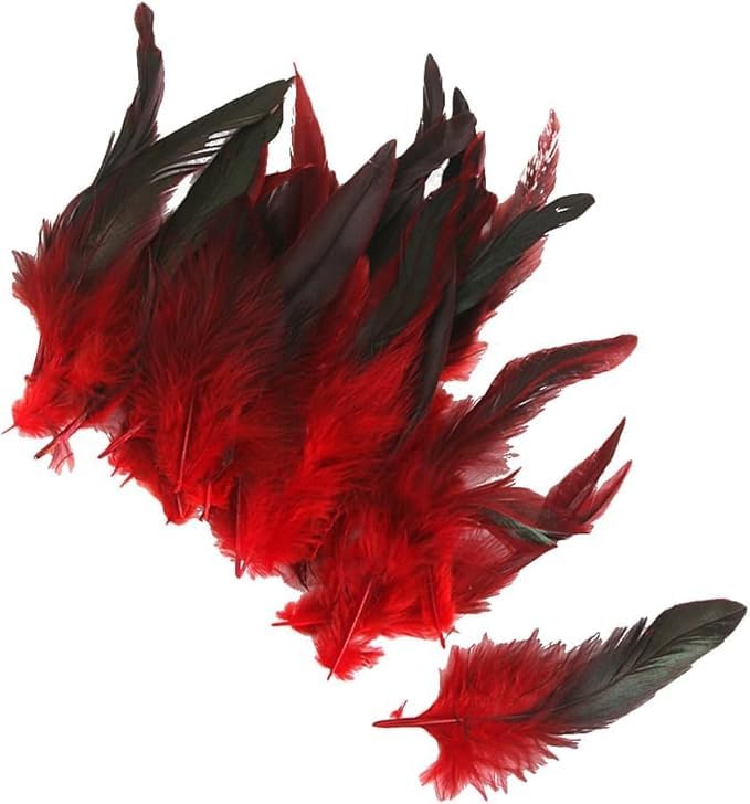 Dwang 50 Pcs Red Feather Nature Feathers Feather Carnival Halloween Costume,Handicrafts, Painting and Handicrafts Art Crafts