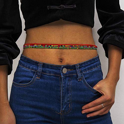ELABEST Fashion Beads Waist Chain African Belly Bead Body Chain Beach 10Pcs Waist Jewelry Summer Body Accessories for Women (color contrast) - Image 6