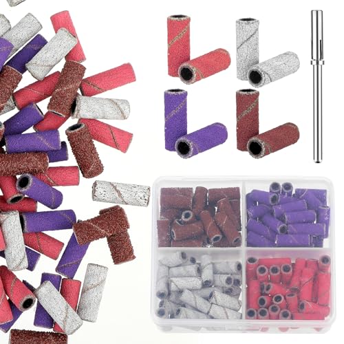 120 Pcs 3mm Mini Sanding Bands for Nail Drill Small Sanding Band Nail Drill Bit Tech with Mandrel Bit Fine Grit Sanding Bits for Nail Drill Acrylic Nails Accessories Gel Manicure and Pedicure Supplies
