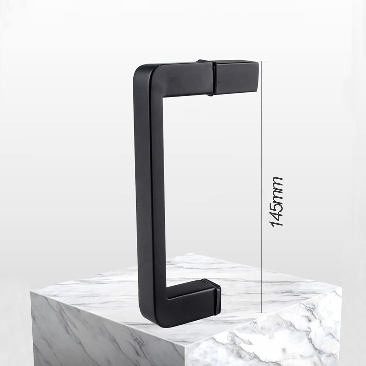 Shower Door Knobs Stainless Steel Shower Door Handle Knob Bathroom Shower Door Knob/Handles/Grip (Black) (Size : 145mm)