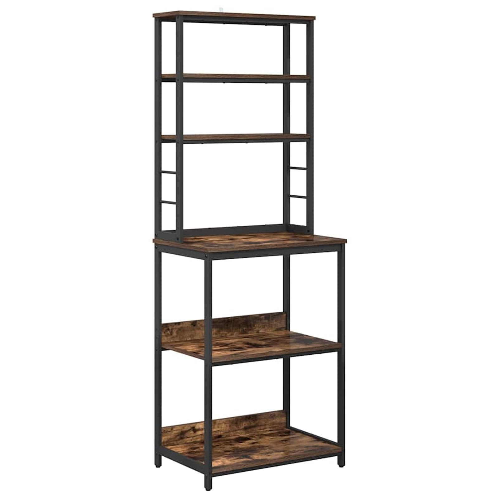 Gecheer Küchenregal industrieller Stil 60 x 40 x 168 cm Holzwerkstoff Regale stabilen Stahlrahmen rechteckige Form viel Platz für Kochutensilien und Deko-Objekte for Küchen und Essbereiche