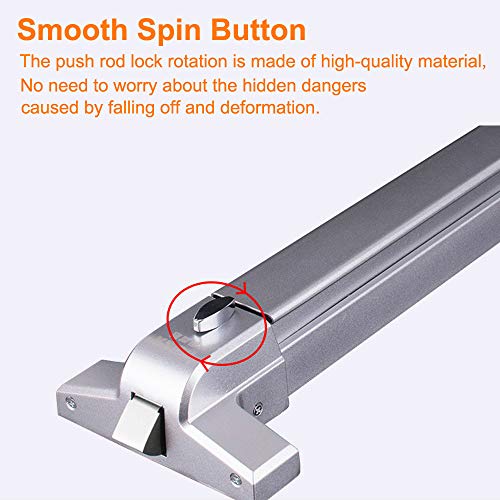 Coolous Door Push Bar Panic Exit Device With Exterior Lever Emergency Lock Stainless Steel Commercial Door Push Bar Emergency Panic Exit Bar Handle Door Hardware For Metal Wood Door #TOP4
