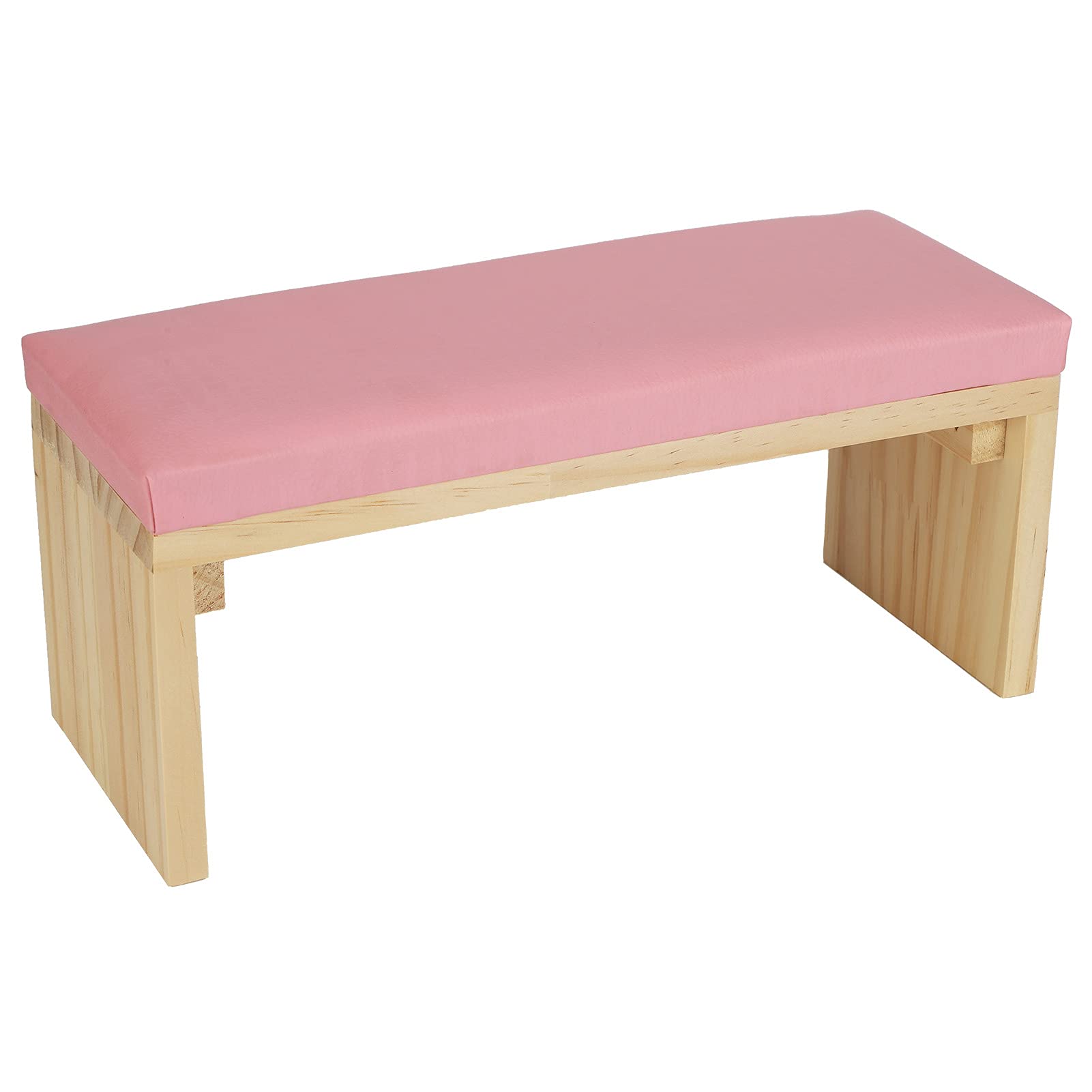 Wakects Support de Manucure, Coussin Repose-poignet en Cuir avec Pied en Bois, Accessoire d'Art des Ongles, Rose