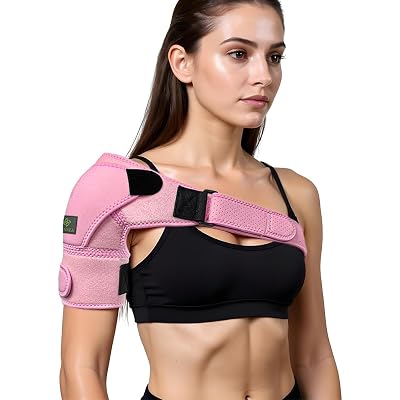 HANNEA Silicone Shoulder Brace For Women, Shoulder Compression Sleeve For Torn Rotator Cuff, AC Joint Pain Relief, Dislo