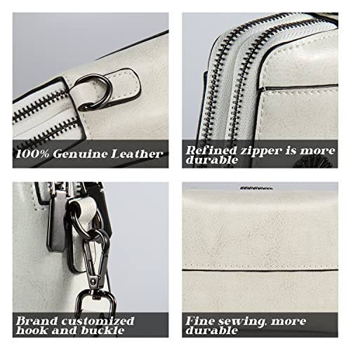 Image of Genuine Leather Small Crossbody Bags for Women | Lightweight Shoulder Purse, Designer Handbag with Adjustable Strap, Casual Travel Everyday Bag