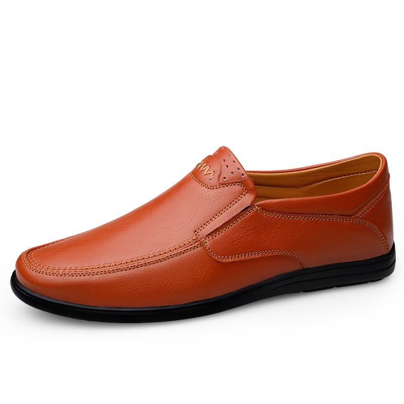 Mens Loafers Shoe Round Toe Faux Leather Solid Color Loafer Shoes Lightweight Comfortable Flexible Casual Slip-on2