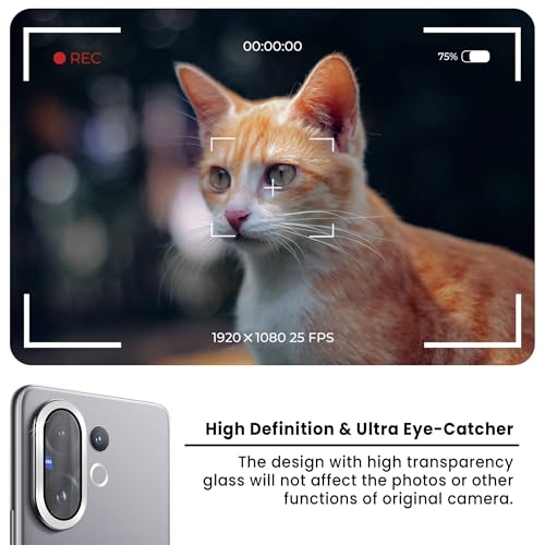 Image of ArmourPro Camera Lens Protector for Vivo V60 (6.77 Inches) Tough HD Individual Aluminum Alloy Rings 9H Camera Cover, Scratch-Resistant,Camera Lens Protection| Silver, 1 Pack