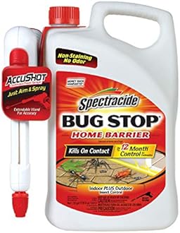 Spectracide Bug Stop Home Barrier, Kills Ants, Roaches and Spiders On Contact, Indoor and Outdoor Insect Control, 1.33 Gallon (RTU Accushot Spray), Plain