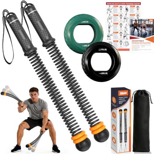 Dilobio Weighted Ropeless Battle Ropes, Portable Cordless Rope for Home Gym