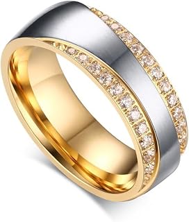 New Couple Ring for Women and Men Love Ring Quality Stainless Steel Gold Color Engagement Ring Wedding Ring
