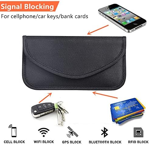 Omkhe Faraday Borse Per Telefono (2 Pezzi) - Blocco Segnale RFID, GPS, Bluetooth - Antifurto Portachiavi - 2