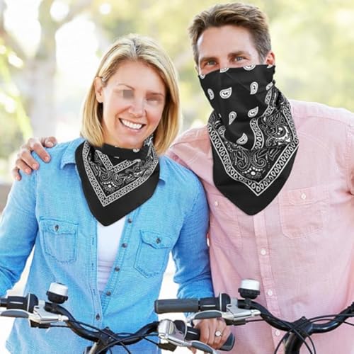 JJiaoLinin Bandana, Lot de 2 Foulard carré,Classique Bandanas Foulard avec Motif cachemire fichu,Accessoires de costume d'Halloween, Bandanas carrés idéaux pour le cyclisme hip-hop, 55 * 55cm, Noir – vue 7