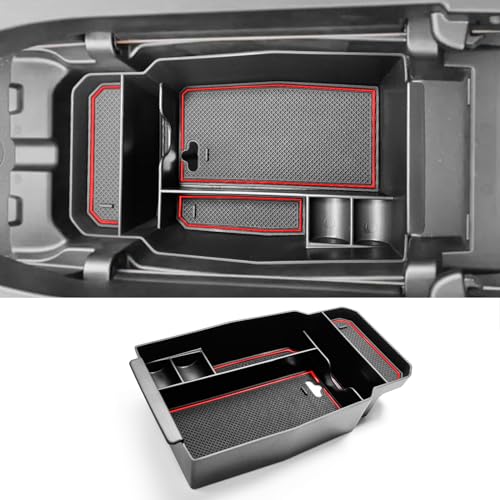 Image of CDEFG for 2023 2024 2025 2026 Mazda CX50 Center Console Organizer Tray | for 2023-2026 Mazda CX-50 Armrest Tray CX50 Central Consola Organizer Storage Box 2025 2026 Mazda CX50 Accessory (Red)