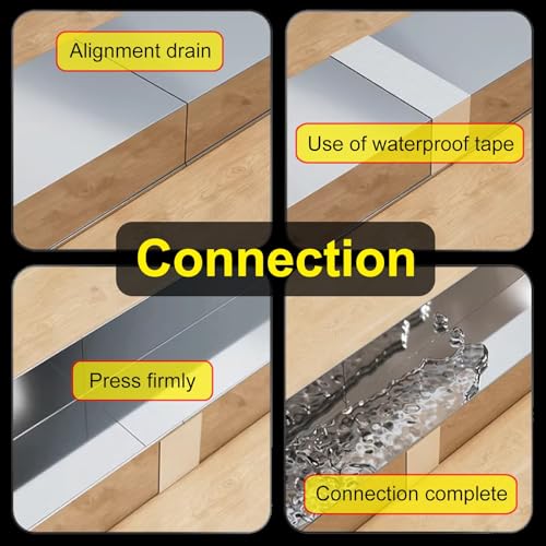 Stainless Steel Outdoor Trench Drain - Low Profile Channel Drainage System, Removable Cover, 40-78 inch Trough for Concrete Floors, Sidewalks, Patios (1.5m/4.9ft, 5x3cm) - Image 7