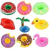 Material: Este juego de jaulas flotantes para botellas está hecho de alta calidad.Cada soporte inflable para bebidas puede contener aproximadamente una lata de 12 a 15 oz. Funciona con casi cualquier tamaño de bebida, por lo que siempre tendrá su bebida a su lado.