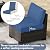 JOYURE 6 Pieces Patio Furniture Set, Outdoor Sofa with Waterproof Cushions, Rattan L Shaped Patio Couch & Coffee Table, Modern Outdoor Furniture for Backyard, Deck, Balcony – Navy
