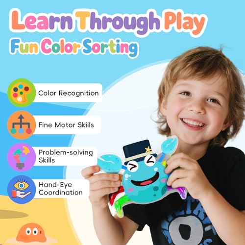 Image of 3PCS Color Sorting Toys for Toddlers, Montessori Sensory Toys Preschool Learning Activities Fine Motor Skills Fidget Quiet Educational Gift for Kids Age 3+