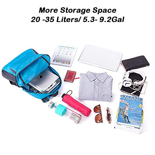 Mochila plegable ligera pack x2 negro y azul 20L miniatura 2