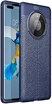 Elfia Huawei Mate 40 Pro ile Uyumlu K l f Silikon Yumu ak Kamera Lens Korumal  Mat Renkli Deri G r n ml  Auto Focus  nce Kapak Lacivert