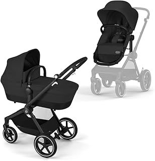 CYBEX Gold Sillita de paseo EOS Lux 2-en-1, Sistema de viaje, Desde el nacimiento hasta 22 kg (aprox. 4 años), Moon Black